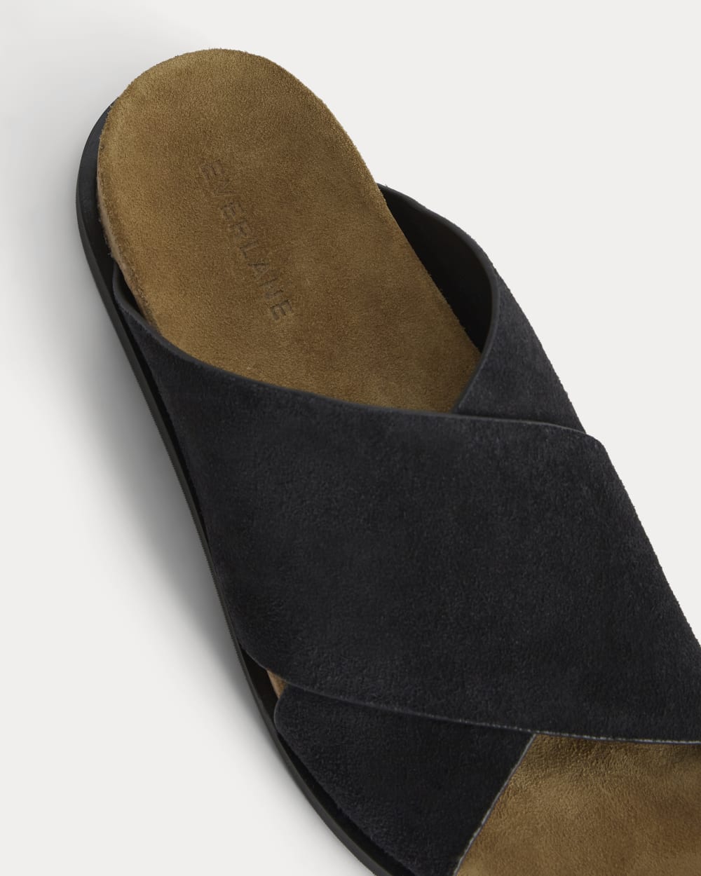 The Suede Crossover Sandal |  Black